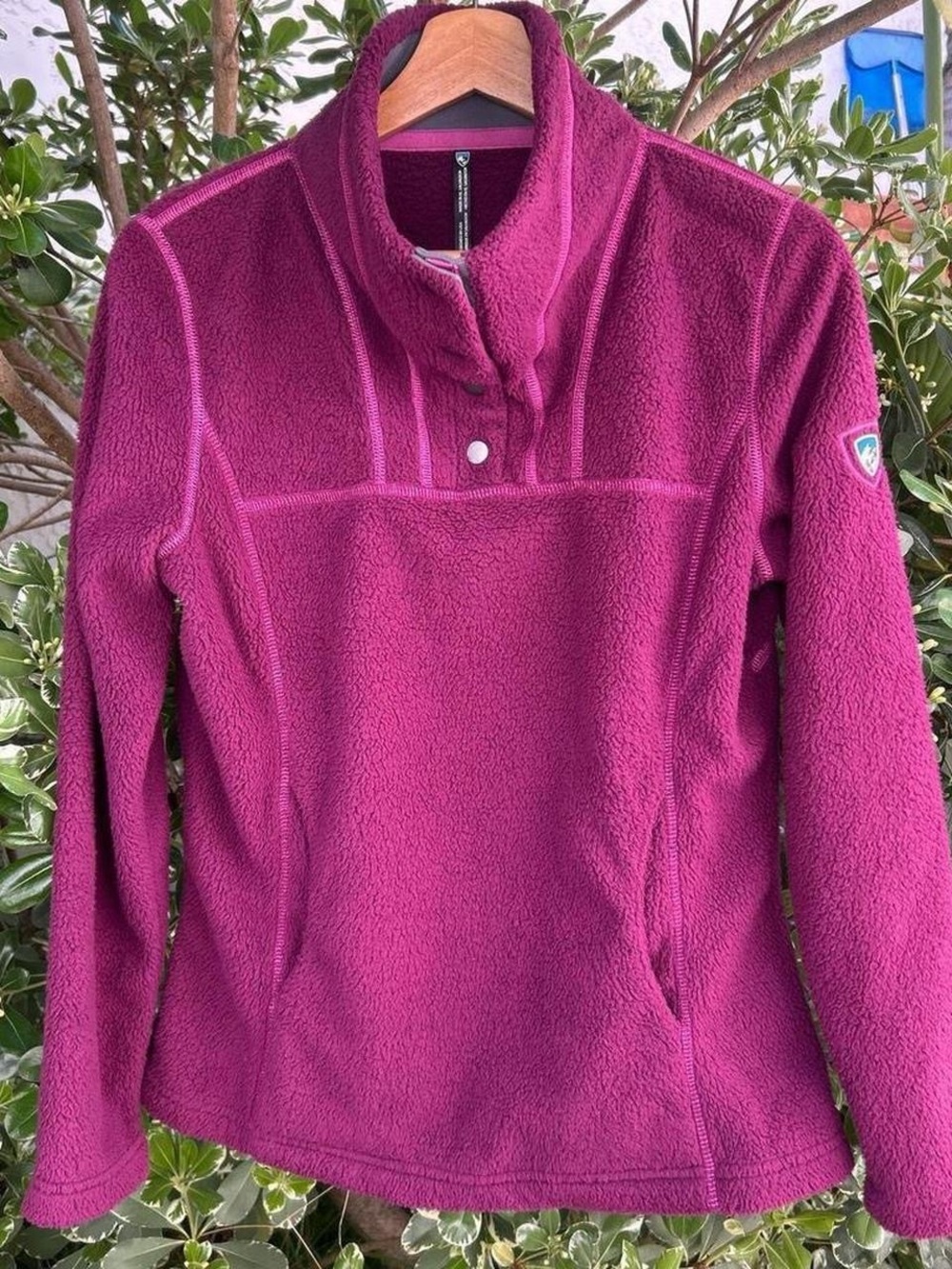 Kuhl Women’s XS Magenta Fleece Snap Pullover Outdoor Hiking Jacket